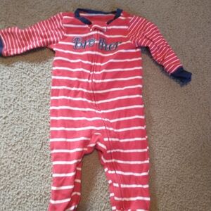 Carter's Red and White Striped Footie